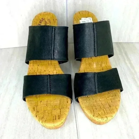 NWT Kork-Ease Darra Black Leather Sandals Women’s Size 10