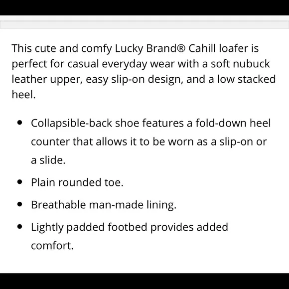 NWT Lucky Brand Leather Cahill Loafers