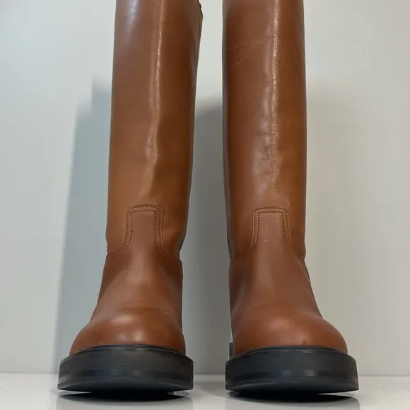 NWT Mango Tall Leather Riding Boots Size 6.5
