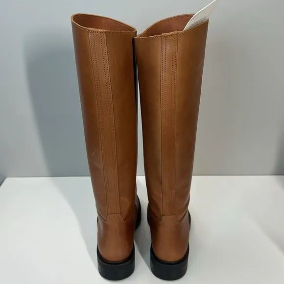 NWT Mango Tall Leather Riding Boots Size 6.5