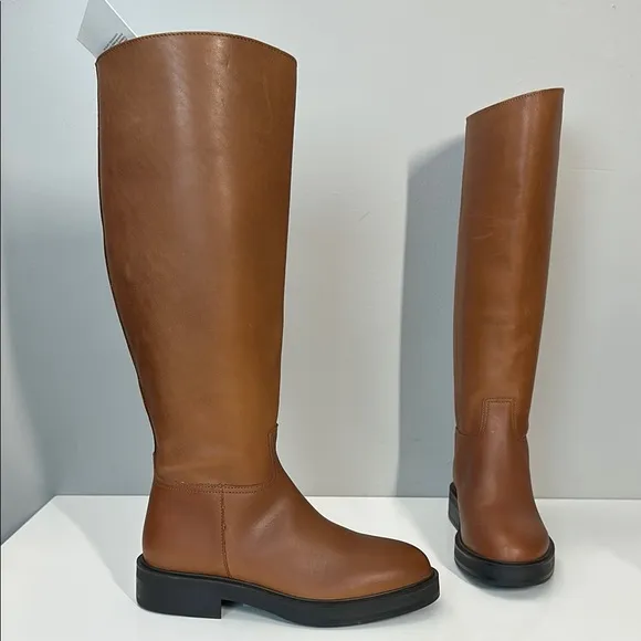 NWT Mango Tall Leather Riding Boots Size 6.5