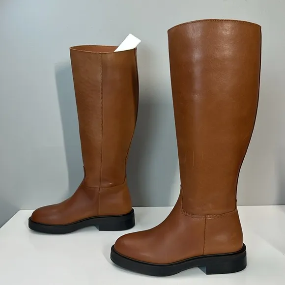 NWT Mango Tall Leather Riding Boots Size 6.5