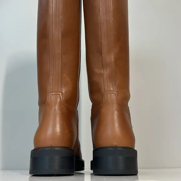 NWT Mango Tall Leather Riding Boots Size 6.5