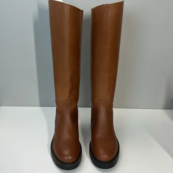 NWT Mango Tall Leather Riding Boots Size 6.5