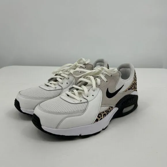 NWT Nike HQ2115-100 White Animal Print Sneakers Black Swoosh US 10