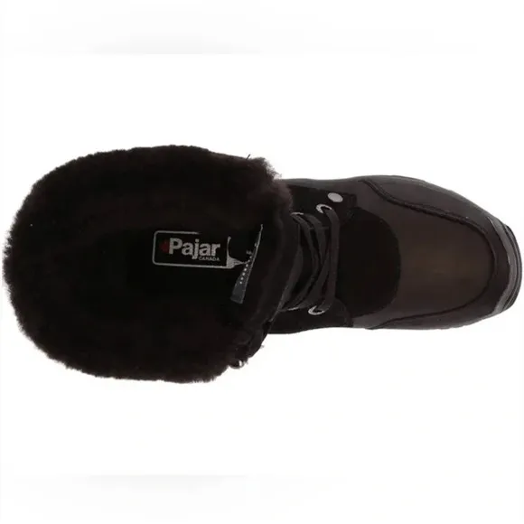 NWT PAJAR Abbie Genuine Sheepskin Lined Waterproof Boots 6.5 Black 37 Snow