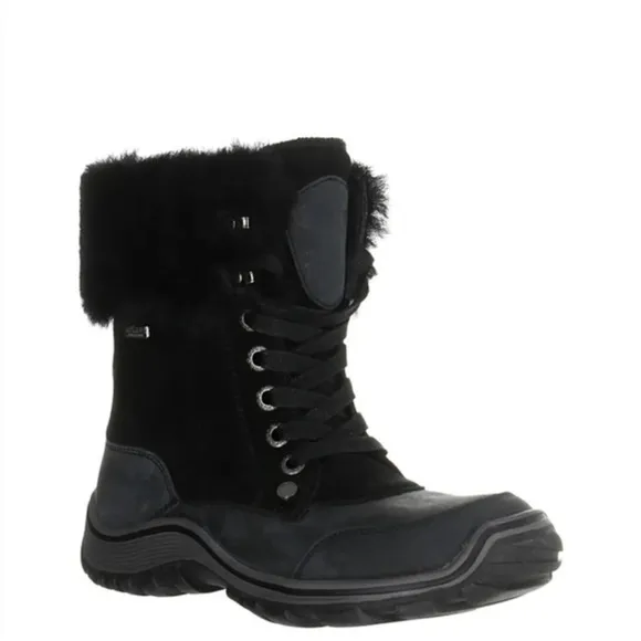 NWT PAJAR Abbie Genuine Sheepskin Lined Waterproof Boots 6.5 Black 37 Snow