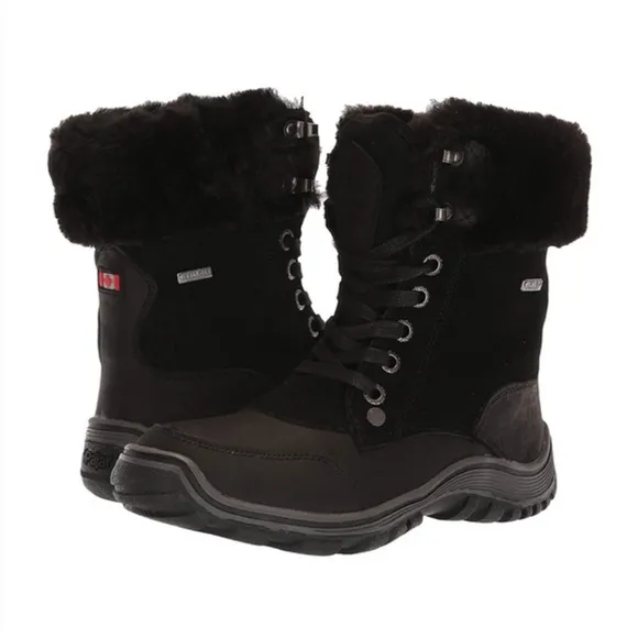 NWT PAJAR Abbie Genuine Sheepskin Lined Waterproof Boots 6.5 Black 37 Snow