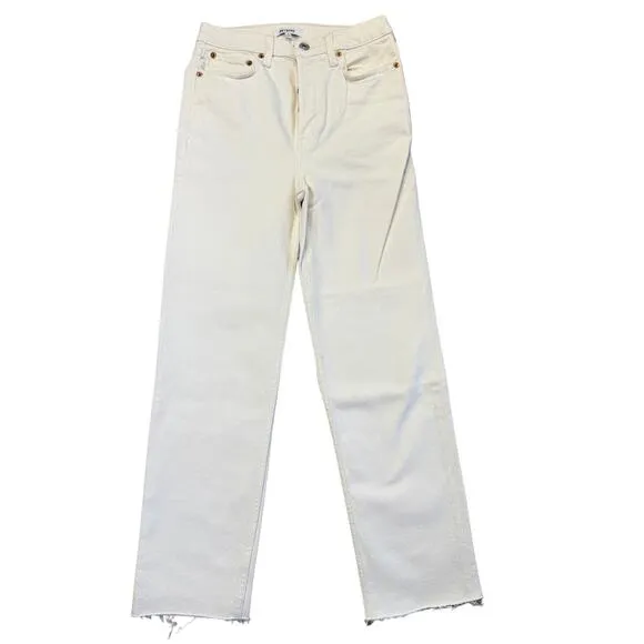 NWT RE/DONE 70s Stove Pipe Ankle Jeans Vintage White Sz 26