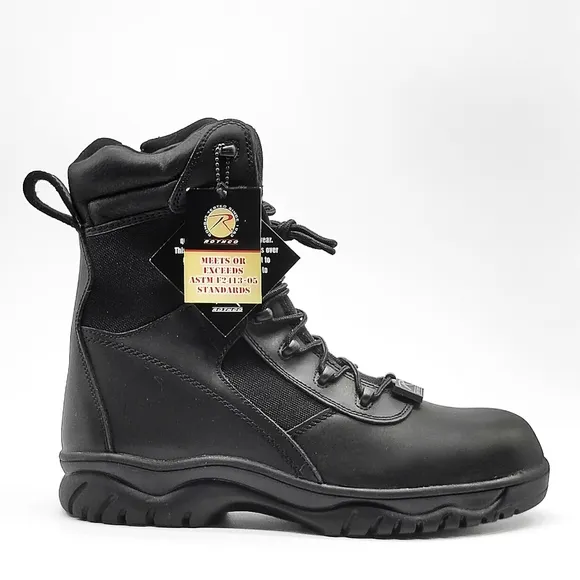 NWT Rothco Mens Tactical Waterproof &amp; Composite Toe Black Leather Boots