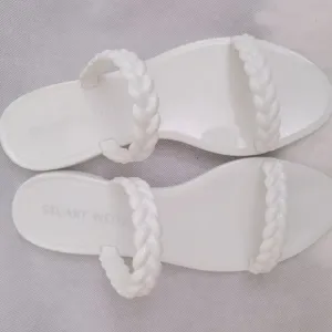 NWT Stuart Weitzman White Jelly Braida Sawyer Sandals Size 6
