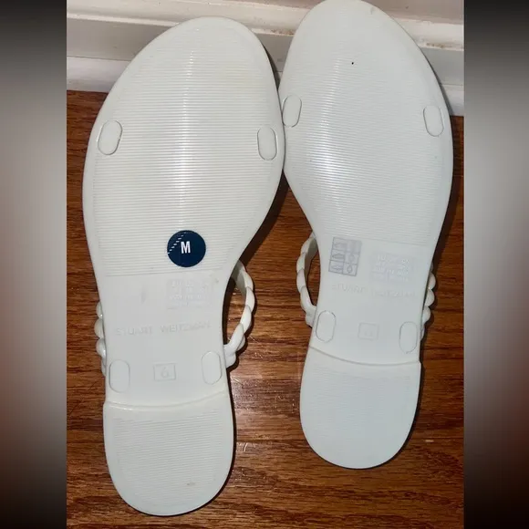 NWT Stuart Weitzman White Jelly Braida Sawyer Sandals Size 6