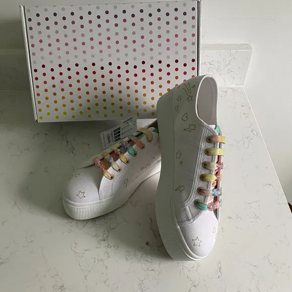 NWT Superga 2790 Embroidery LCB Women’s White Platform Sneakers Size 10 S3100JW