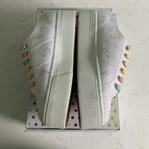 NWT Superga 2790 Embroidery LCB Women’s White Platform Sneakers Size 10 S3100JW