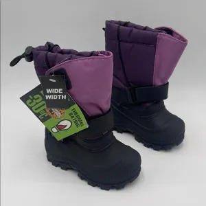 NWT Tundra Kids Thermal Snow Boots – Black/Purple Size 8