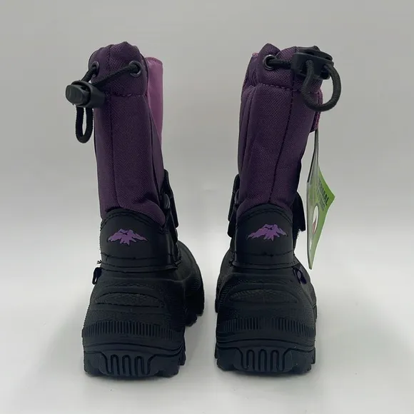 NWT Tundra Kids Thermal Snow Boots – Black/Purple Size 8