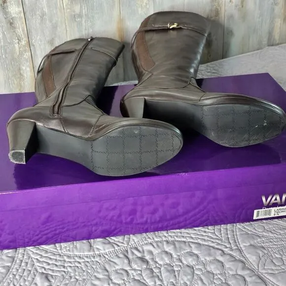 NWT VANELi  Larinda Tmoro Nappa Knee-High Boots Size 9N Dark Chocolate Brown