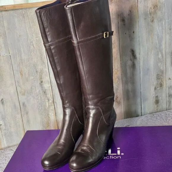 NWT VANELi  Larinda Tmoro Nappa Knee-High Boots Size 9N Dark Chocolate Brown
