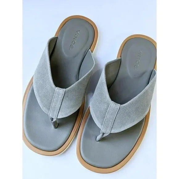 NWT Vince ​Dean Men's Thong Toe Smoke Suede Sandals Size 11 M (MSRP $195)