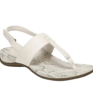 NWT Vionic Sandals Thong Minimalist Summer Casual Snake Tala Flat Sole Cream 6W