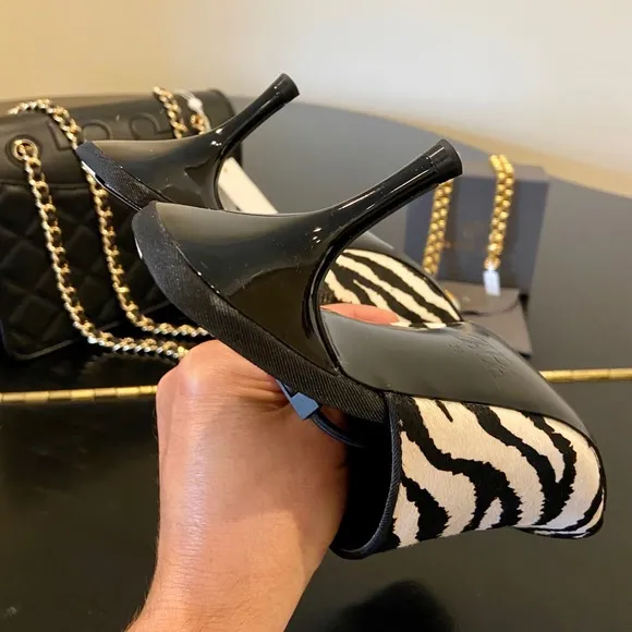 NWT Zara animal print leather sandals
