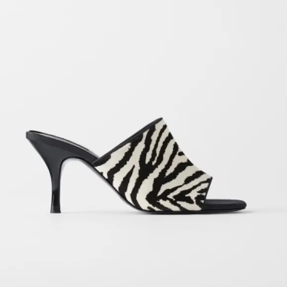 NWT Zara animal print leather sandals