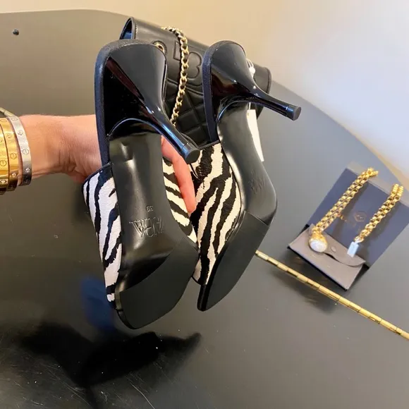 NWT Zara animal print leather sandals