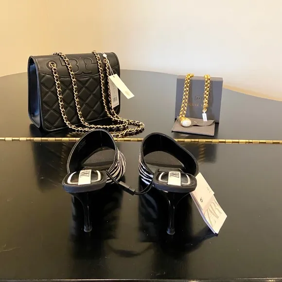 NWT Zara animal print leather sandals