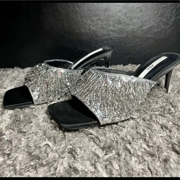 NWT Zara Sparkly Beaded Heeled Sandals