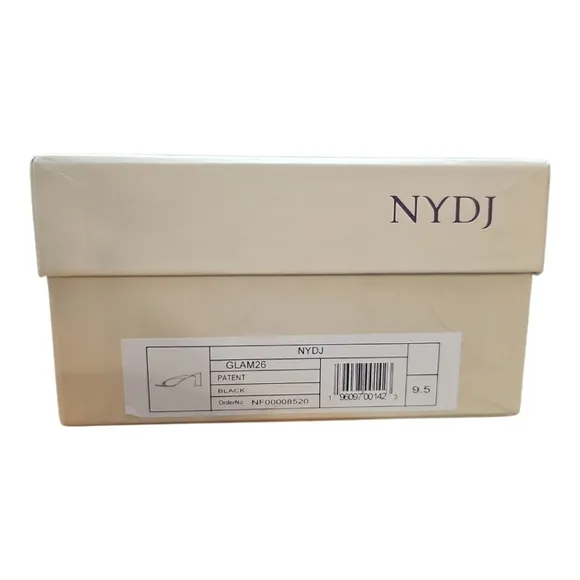 NYDJ Glam Block Heel Sandals In Patent, Black Size 9.5 - NIB