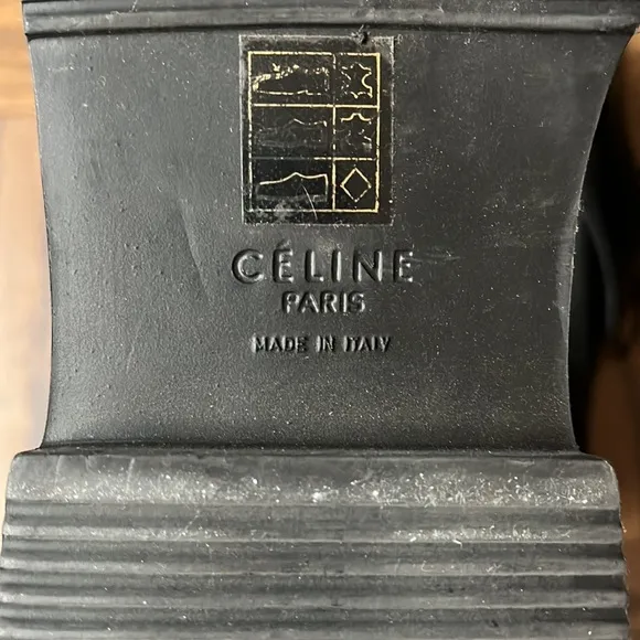 Old Celine Black Leather Loafers