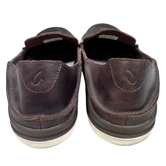 Olukai Kakaha Loafers Men’s US 13 Brown Leather Slip-On Casual Shoes 10490-4848
