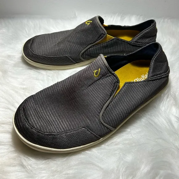 Olukai Mens Nohea Mesh Rock Canoe Slip-On Sneakers Size 10.5
