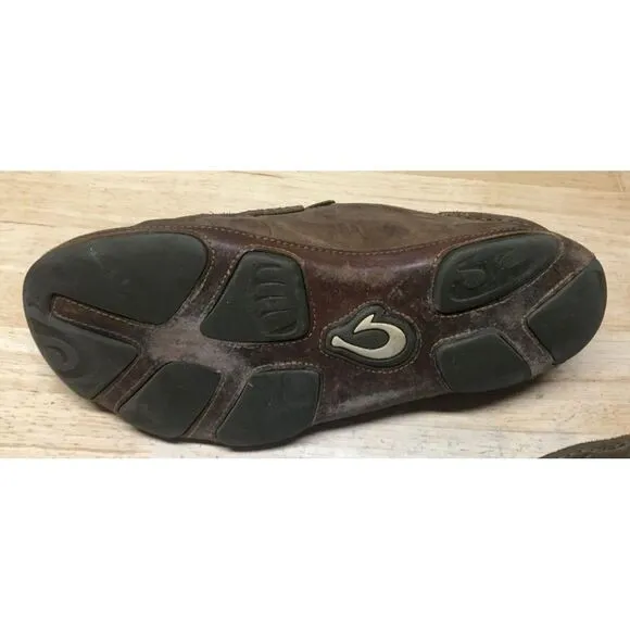 OluKai Moloa Leather Slip Ons Loafers Shoes Mens 11‎ Brown