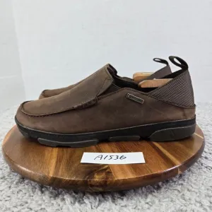 Olukai Na'I WP Brown Leather Waterproof Casual Slip On Daily Sneakers Mens 9.5 M