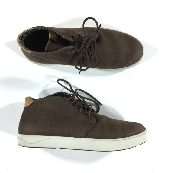 Olukai Nana Hele Chukka Boots Mens Size 11.5 Brown Waterproof Shearling Leather