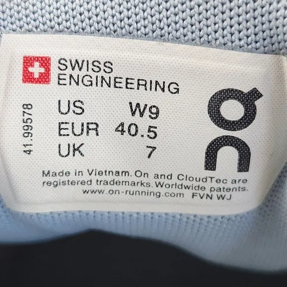 On Cloudswift Women's Size 9 Lake Sky Blue Athletic Running Gym Train Sneakers