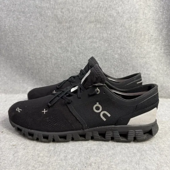 On Running Shoes Mens Size 12 Cloud X Black Low Top Comfort Athletic Sneakers