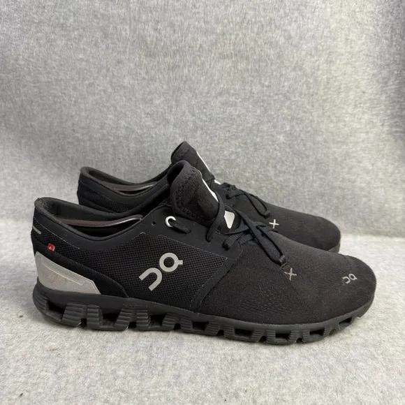 On Running Shoes Mens Size 12 Cloud X Black Low Top Comfort Athletic Sneakers