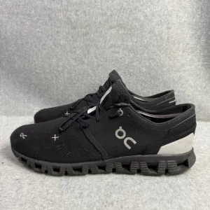 On Running Shoes Mens Size 12 Cloud X Black Low Top Comfort Athletic Sneakers