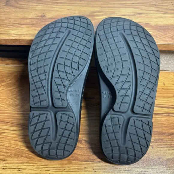 Oofoos Sandals Women 8 Black Ooahh Slide Light Weight Comfort Foam Casual