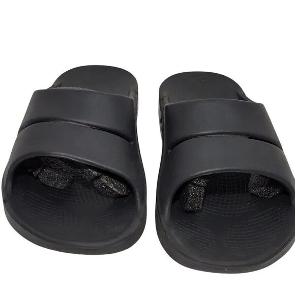 OOFOS OOahh Recovery Slide Mens Size 11 Women Size 13 Black Foam Unisex Sandals