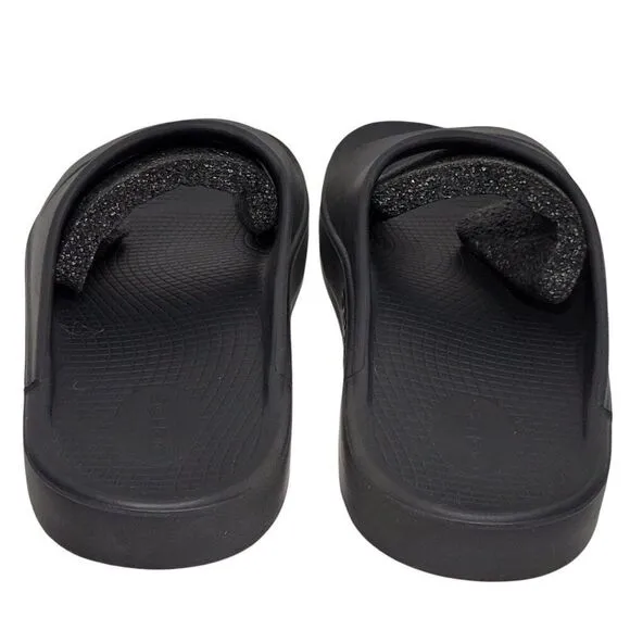 OOFOS OOahh Recovery Slide Mens Size 11 Women Size 13 Black Foam Unisex Sandals