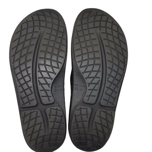 OOFOS OOahh Recovery Slide Mens Size 11 Women Size 13 Black Foam Unisex Sandals