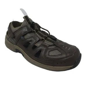 Orthofeet Alpine Heel Strap Fisherman Sandal Shoes Brown Leather Comfort Mens 13