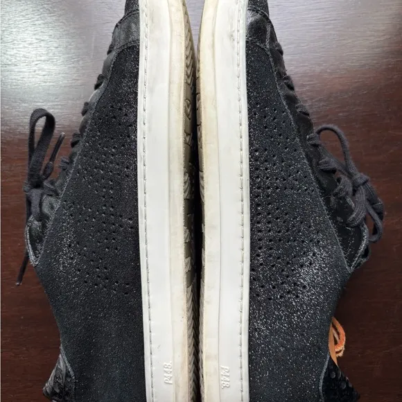 P448 Black Glitter Sneakers with White Soles