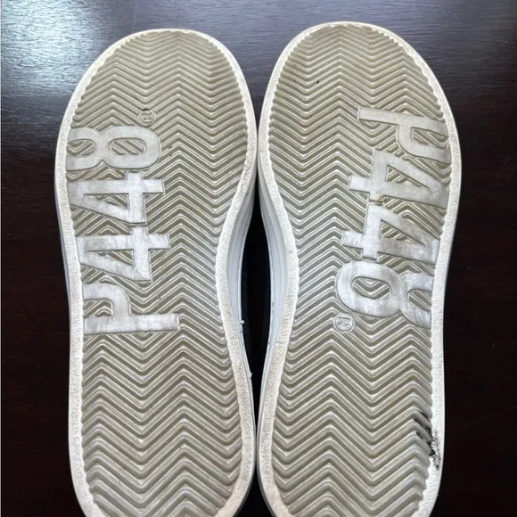 P448 Black Glitter Sneakers with White Soles