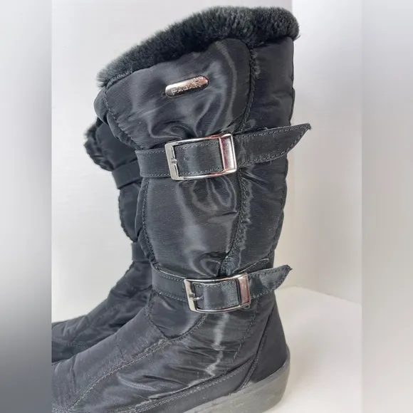 PAJAR Canada Women’s Thermal Winter Pull On Boots Size 38 (US 7) Black