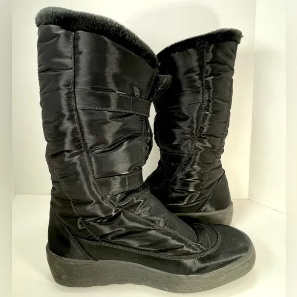 PAJAR Canada Women’s Thermal Winter Pull On Boots Size 38 (US 7) Black