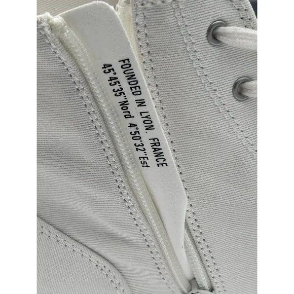 Palladium Pallabase Twill Women's Lace-Up Boots Sz US 10M Star White Block Heel